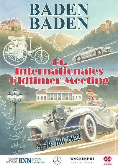 Das offizielle Veranstaltungsplakat zum 45. Internationalen Oldtimer-Meeting 2022 in Baden-Baden